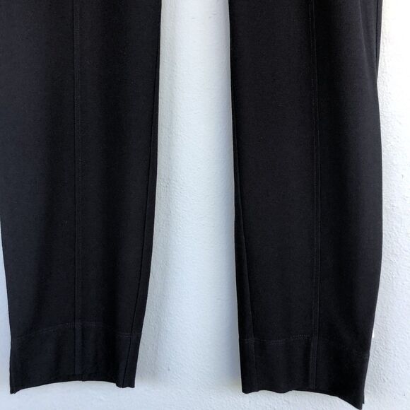 Eileen Fisher Crepe Pants Women L Black Slim Fit Center Seam Minimalist Preppy - Picture 4 of 16